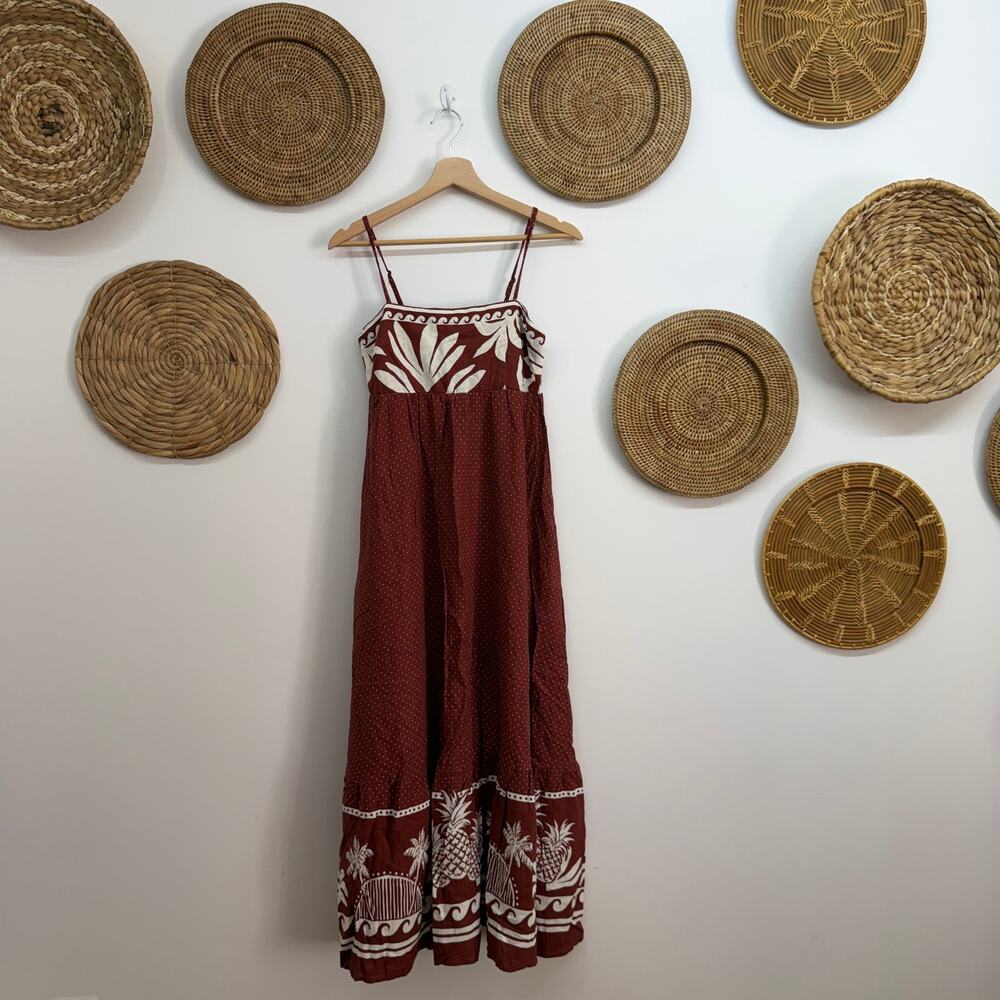 NEW Rachel Zoe Burgundy Linen Midi Dress XS